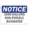 Signmission OSHA Notice, 5" Height, 1000 Gallons Non-Potable Rainwater Sign, 7" X 5", Landscape OS-NS-D-57-L-10009 - alternate 1